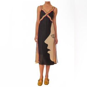 FARM RIO MULTICOLOR SURREAL SLEEVELESS MIDI DRESS